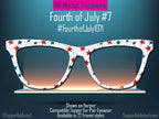 Rustic Stars & Stripes – Distressed Flag Pattern Topper for Pair Eyewear - 4th of July Metal Topper Red, White and Blue - Ships FAST.