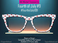 Subtle Stars & Vintage Lines – Retro Patriotic Topper for Pair Eyewear- 4th of July Metal Topper Red, White and Blue - Ships FAST. Patriotic