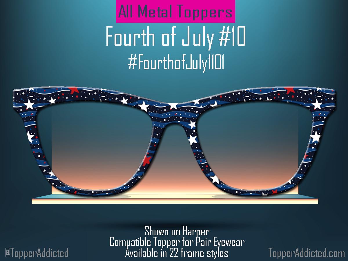 Cosmic Liberty – Stars & Streamers Patriotic Galaxy Topper for Pair Eyewear - 4th of July - America, USA - Ships FAST. Patriotic