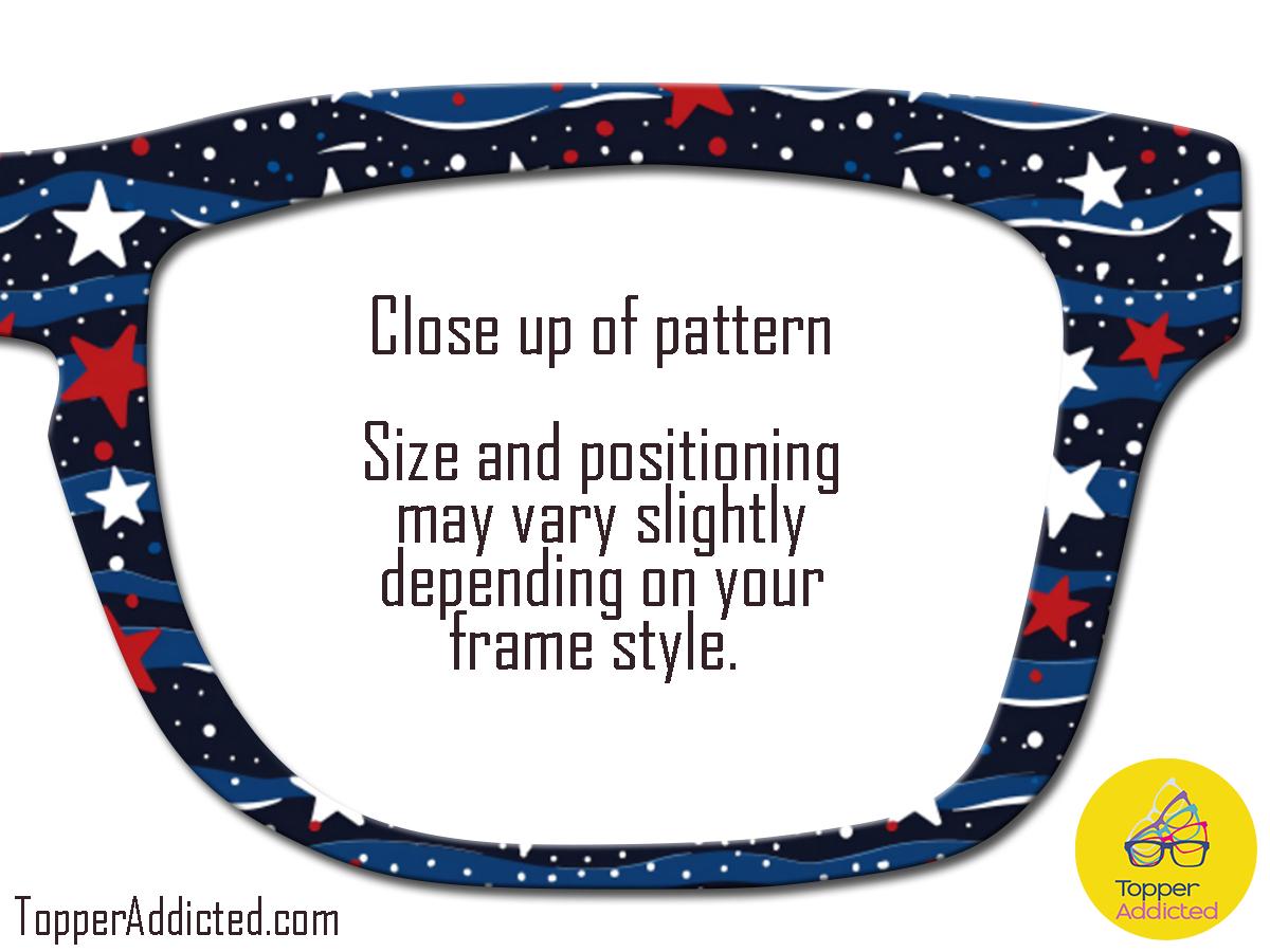 Cosmic Liberty – Stars & Streamers Patriotic Galaxy Topper for Pair Eyewear - 4th of July - America, USA - Ships FAST. Patriotic