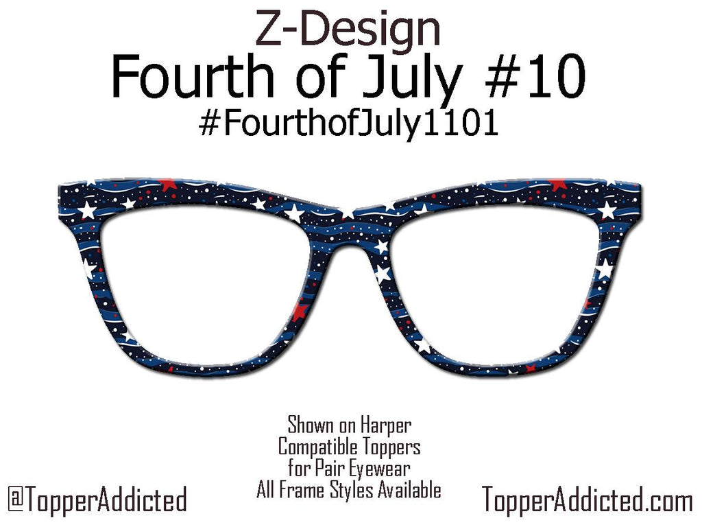 Cosmic Liberty – Stars & Streamers Patriotic Galaxy Topper for Pair Eyewear - 4th of July - America, USA - Ships FAST. Patriotic