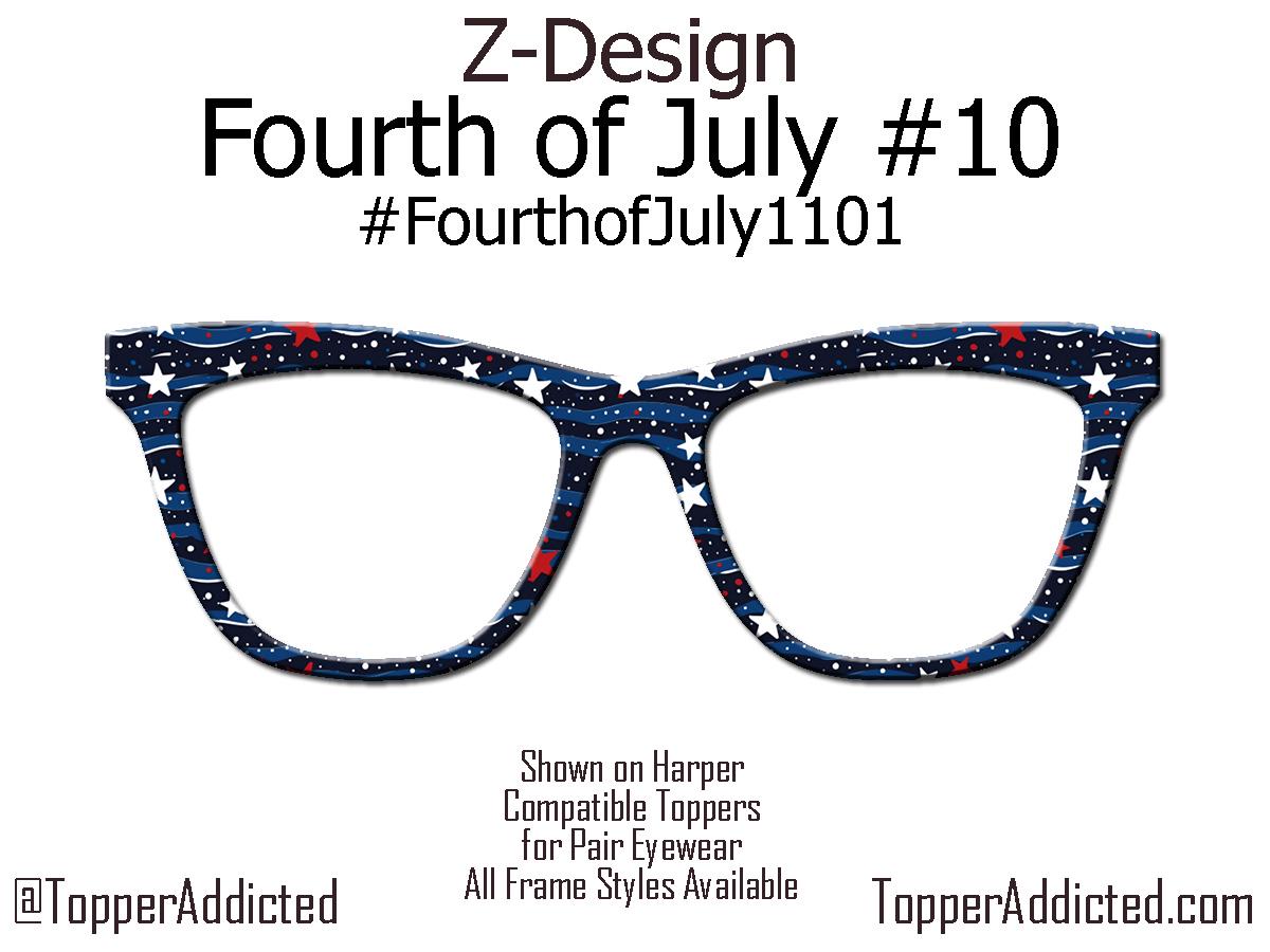 Cosmic Liberty – Stars & Streamers Patriotic Galaxy Topper for Pair Eyewear - 4th of July - America, USA - Ships FAST. Patriotic