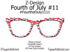 Freedom Waves – Wavy Flag-Inspired Patriotic Topper for Pair Eyewear- 4th of July Metal Topper Red, White and Blue - Ships FAST. Made in USA