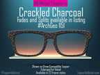 Crackled Charcoal – Magnetic Pair Eyewear Compatible Toppers with Fiery Geometric Orange Flair - All metal and shipped FAST from Texas USA