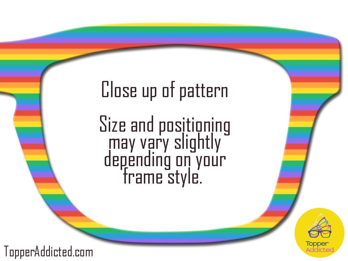 Classic Rainbow Stripes - Pride 2-7 - Magnetic Pride Rainbow Topper for Pair Eyewear - Ships FAST. Pride Month LGBTQ, Out and Loud