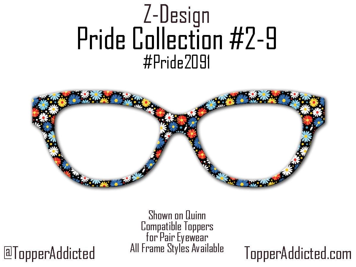 Blackout Daisies - Pride 2-9- Magnetic Floral Topper for Pair Eyewear - Ships FAST. Pride Month LGBTQ, Out and Loud, Pride Daisies