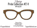Hearts Aflame - Pride 2-11 Magnetic Rainbow Hearts on Black Topper for Pair Eyewear - Ships FAST. Subtle Pride