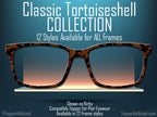 Classic Tortoiseshell Collection #3 – 12 Bold Tortoise Shell Styles – Metal Magnetic Toppers for Pair Eyewear - Daily Wear Toppers