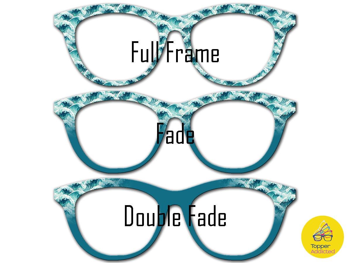 Japanese Woodblock Waves Magnetic Topper for Pair Eyewear | Ocean Wave Print in Full, Fade, or Double Fade | Fast Shipping & Amazing Quality