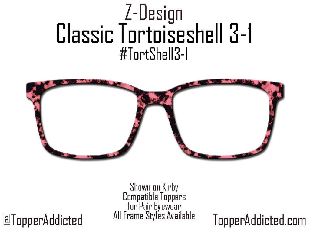 Pink Tortoiseshell Topper for Pair Eyewear - Classic Daily Wear vibes - Ships FAST. Classy Pink TortShell with a beautiful everyday look.