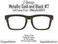 Metallic Gold and Black Glasses Topper #7 for Pair Eyewear – Magnetic Metal Topper Available in Full Frame, Split, Fade, or Double Fade