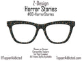Horror Stories Metal Topper | Skulls & Books Magnetic Eyewear Topper | Fits All Pair Eyewear Frames | Goth Toppers - Spooky fast shipping