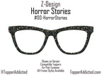 Horror Stories Metal Topper | Skulls & Books Magnetic Eyewear Topper | Fits All Pair Eyewear Frames | Goth Toppers - Spooky fast shipping