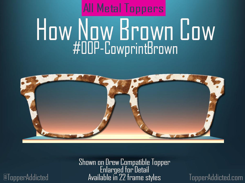 Brown Cowprint Metal Magnetic Toppers for Pair Eyewear – All Frame Styles - fastest shipping!
