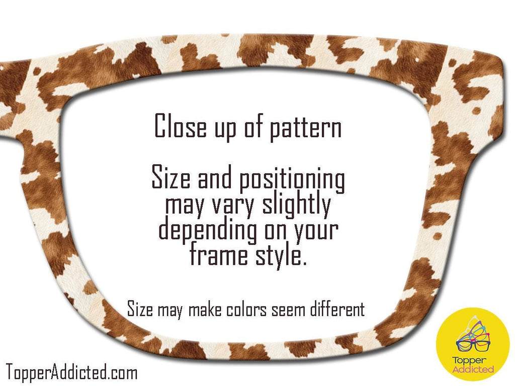 Brown Cowprint Metal Magnetic Toppers for Pair Eyewear – All Frame Styles - fastest shipping!