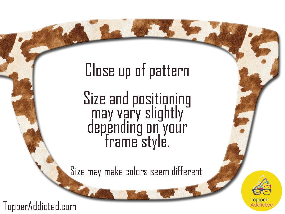 Brown Cowprint Metal Magnetic Toppers for Pair Eyewear – All Frame Styles - fastest shipping!