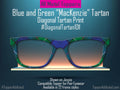 Blue & Green "MacKenzie" Diagonal Tartan – Metal Magnetic Topper for Pair Eyewear | Bold Diagonal Plaid printed glasses topper | Get It Fast