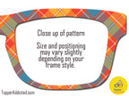 Orange and Blue Modern Diagonal Tartan – Metal Magnetic Topper for Pair Eyewear | Bold Diagonal Plaid printed glasses topper | Get It Fast