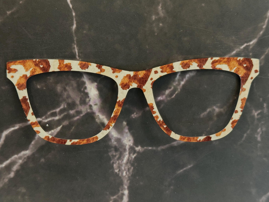 Brown Cowprint Metal Magnetic Toppers for Pair Eyewear – All Frame Styles - fastest shipping!