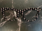 SkellaBella Metal Topper | Skulls & Pink Bows Magnetic Eyewear Topper | Fits All Pair Eyewear Frames | Pirate Fun and Cute - Fast Shipping