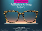 Pebblestone Pathways - Tortoiseshell inspired sublimation printed metal magnetic toppers for pair eyewear. Fast Shipping - Metal Toppers