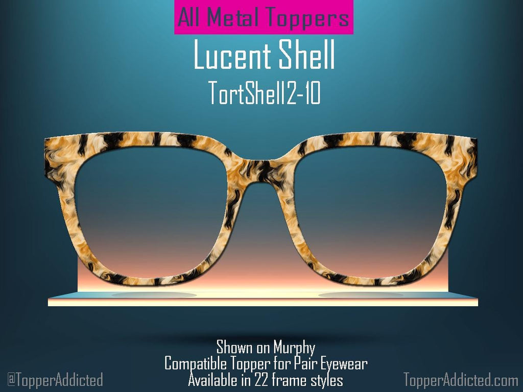 Lucent Shell - Tortoiseshell inspired magnetic toppers for pair eyewear. Fast Shipping - Top Quality Metal Toppers - fastest shipping!