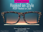 Hooked on Style Magnetic Glasses Topper | Retro Fishing Pattern Topper for Pair Eyewear | All Metal | Fisherman Topper
