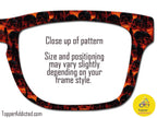 Tortured Shell – Fire Skull Pattern with a tortoiseshell look - Magnetic Toppers for Pair Eyewear - Goth - Metal look. Fast Shipping