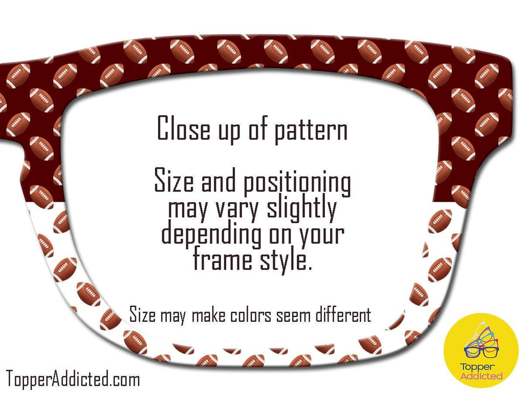 GAME DAY | Football Toppers - Custom Team Colors for Pair Eyewear | magnetic Top Frames