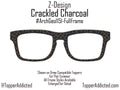 Crackled Charcoal – Magnetic Pair Eyewear Compatible Toppers with Fiery Geometric Orange Flair - All metal and shipped FAST from Texas USA