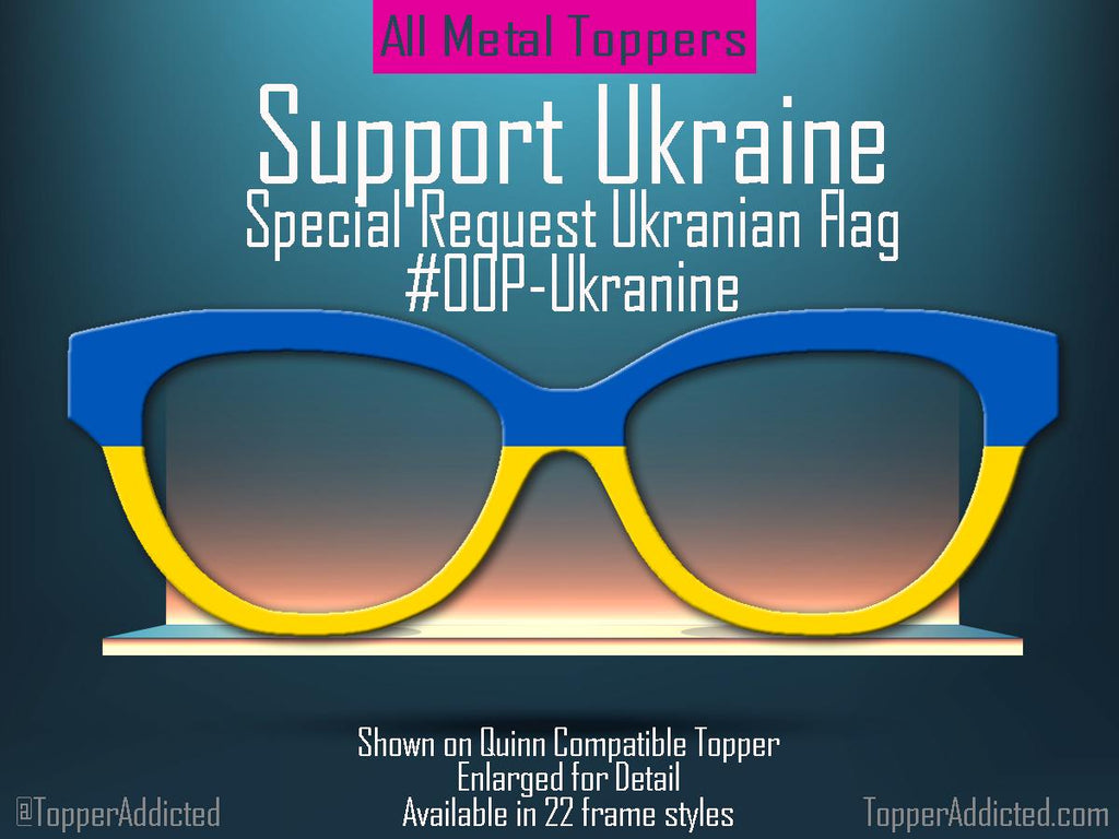 Ukrainian Flag Topper for Pair Eyewear Compatible, Metal top frames