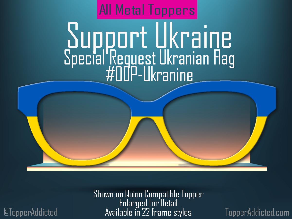 Ukrainian Flag Topper for Pair Eyewear Compatible, Metal top frames