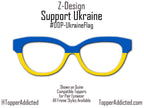 Ukrainian Flag Topper for Pair Eyewear Compatible, Metal top frames