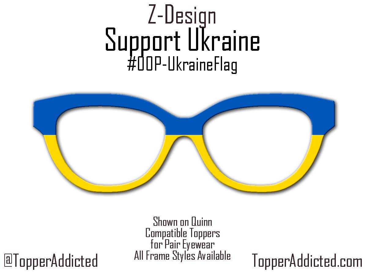 Ukrainian Flag Topper for Pair Eyewear Compatible, Metal top frames