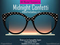 Midnight Confetti Magnetic Eyewear Topper – Pink, Gold & Taupe Dot Pattern for Pair Eyewear Frames - Bold and stylish Metal Topper - Fast.