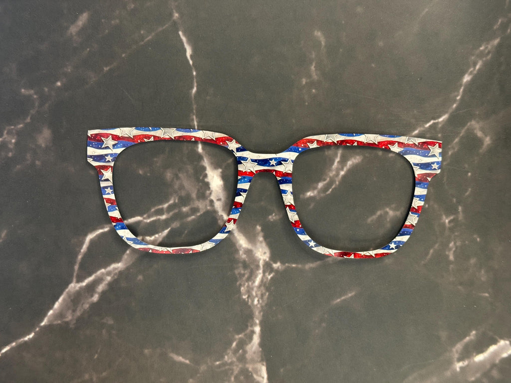 Liberty in Motion – Star-Spangled Wavy Flag Topper for Pair Eyewear - 4th of July Glasses Topper - Ships FAST. Patriotically Made in USA