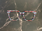 Liberty in Motion – Star-Spangled Wavy Flag Topper for Pair Eyewear - 4th of July Glasses Topper - Ships FAST. Patriotically Made in USA