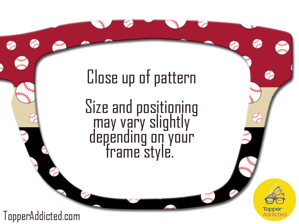 Custom Baseball Polka Dot Magnetic Toppers for Pair Eyewear | Team Color Glasses Accessories | Little League, MLB, College Fan Gift