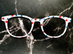 Rustic Stars & Stripes – Distressed Flag Pattern Topper for Pair Eyewear - 4th of July Metal Topper Red, White and Blue - Ships FAST.