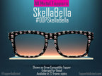 SkellaBella Metal Topper | Skulls & Pink Bows Magnetic Eyewear Topper | Fits All Pair Eyewear Frames | Pirate Fun and Cute - Fast Shipping