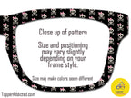 SkellaBella Metal Topper | Skulls & Pink Bows Magnetic Eyewear Topper | Fits All Pair Eyewear Frames | Pirate Fun and Cute - Fast Shipping