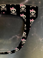 SkellaBella Metal Topper | Skulls & Pink Bows Magnetic Eyewear Topper | Fits All Pair Eyewear Frames | Pirate Fun and Cute - Fast Shipping