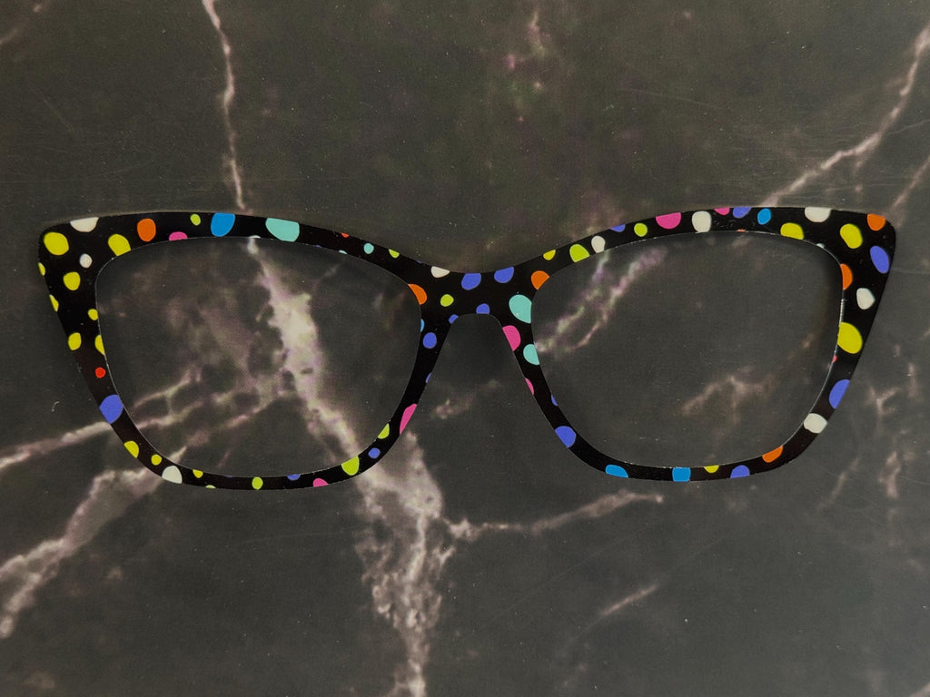 Colorful Dots, Colorful Polka dots are confetti on your face for Pair Eyewear Magnetic Glasses Toppers. Fast Shipping -beautiful bright look
