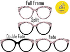 Witch, Please | Pink Witchy Pattern Magnetic Topper for Pair Eyewear | All Metal | Crystal Ball, Tarot & Occult Accessories | Cute and FAST.