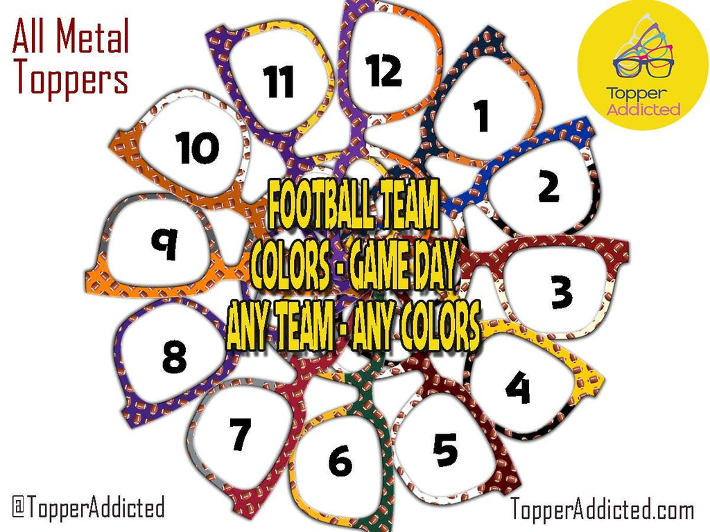 GAME DAY | Football Toppers - Custom Team Colors for Pair Eyewear | magnetic Top Frames