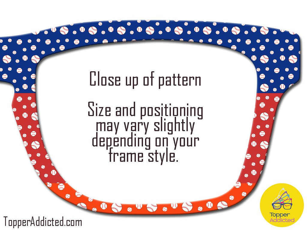 Custom Baseball Polka Dot Magnetic Toppers for Pair Eyewear | Team Color Glasses Accessories | Little League, MLB, College Fan Gift