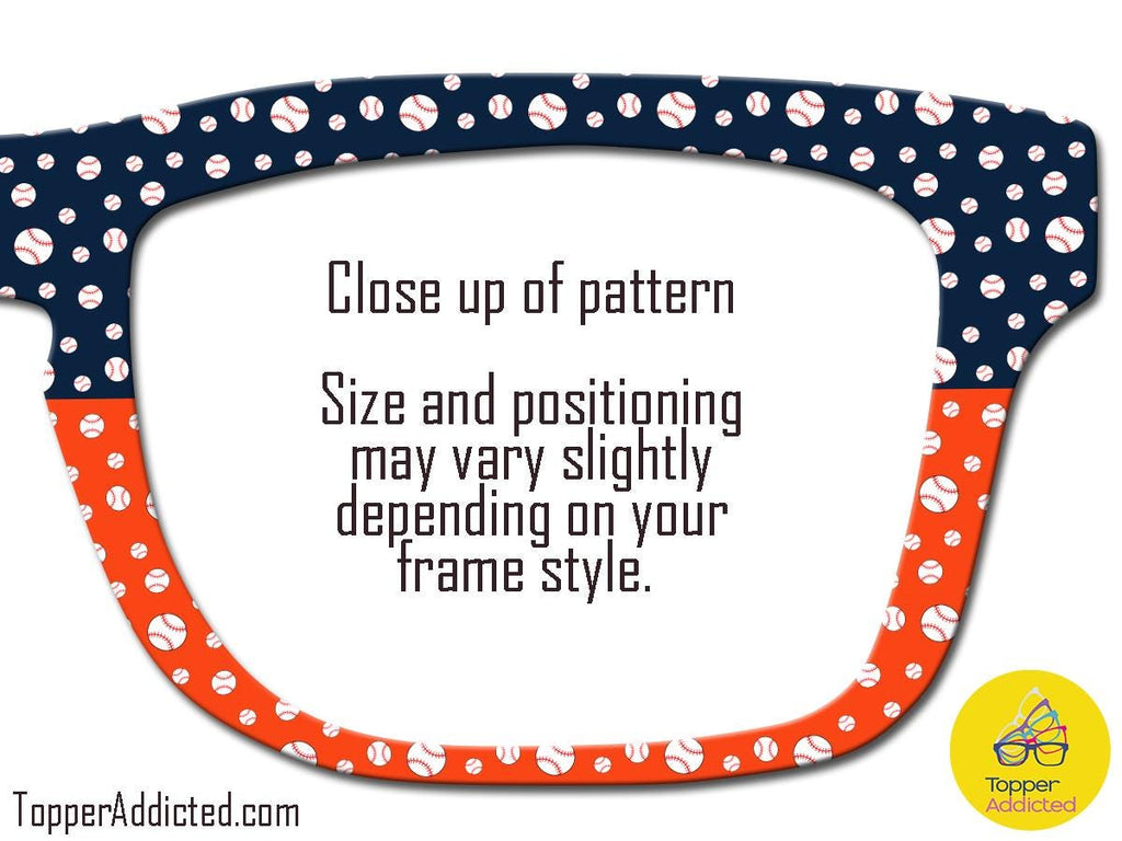Custom Baseball Polka Dot Magnetic Toppers for Pair Eyewear | Team Color Glasses Accessories | Little League, MLB, College Fan Gift