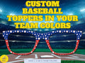 Custom Baseball Polka Dot Magnetic Toppers for Pair Eyewear | Team Color Glasses Accessories | Little League, MLB, College Fan Gift