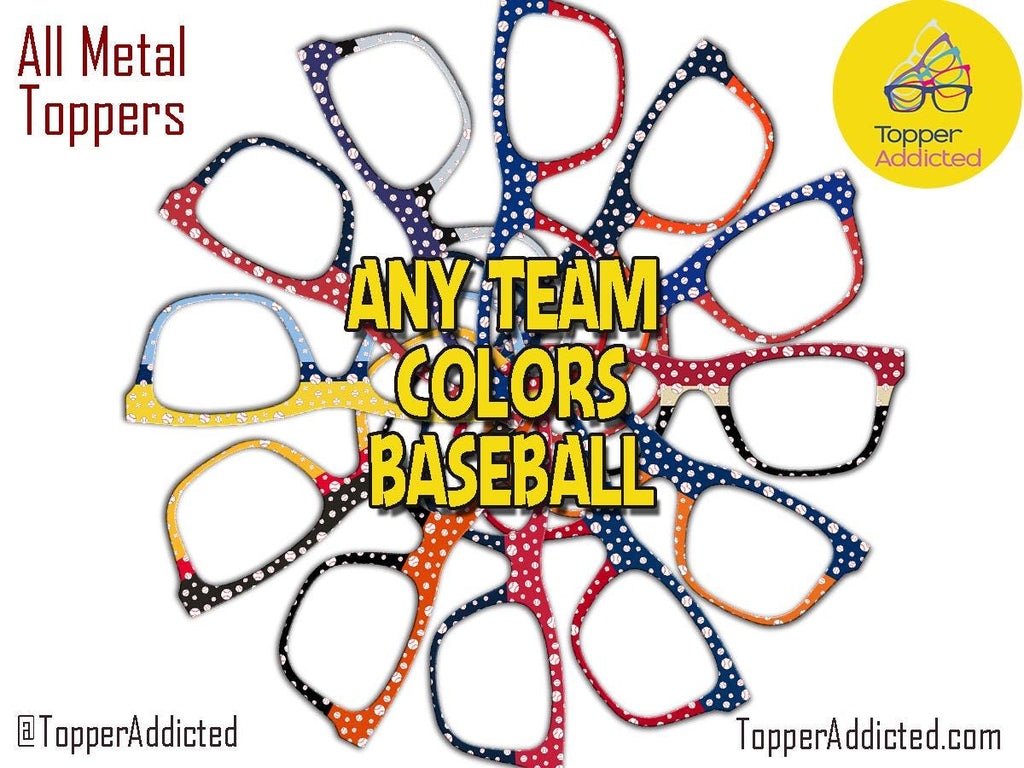Custom Baseball Polka Dot Magnetic Toppers for Pair Eyewear | Team Color Glasses Accessories | Little League, MLB, College Fan Gift