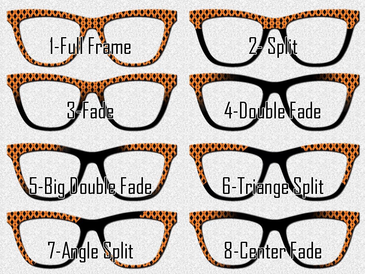 Orange and Black Diamonds Metal Magnetic Topper for Pair Eyewear Glasses – Halloween Glasses Topper with Vintage Diamond Pattern